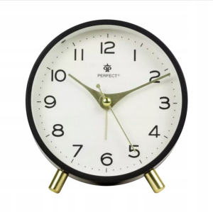 Elegancki Prezent Zegar Budzik Perfect Czarny Alarm Podświetlany Retro