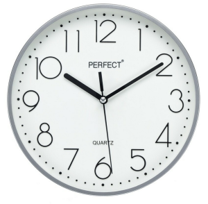 Zegar ścienny analogowy Perfect FX-5814 Srebrny Ø 22CM idealny na prezent 