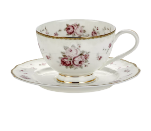 Delikatne filiżanki do kawy herbaty 2 + 2 kwiaty