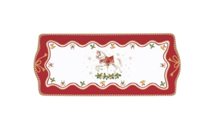 Świąteczna paterka porcelanowa 35 × 15 cm – Koń na biegunach patera taca