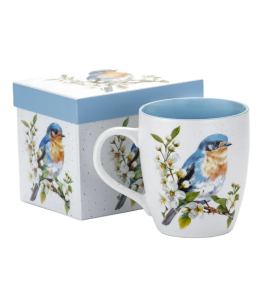 Kubek porcelanowy z ptakiem i kwiatami 740 ml elegancja kawa herbata