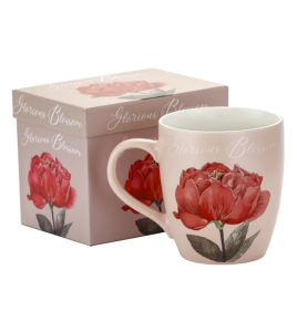 Kubek porcelanowy z ptakiem i kwiatami 740 ml elegancja kawa herbata