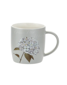 Kubek porcelanowy elegancki z motywem kwiaty hortensja 350 ml kawa herbata