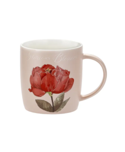 Kubek porcelanowy elegancki z motywem kwiaty piwonia 350 ml kawa herbata