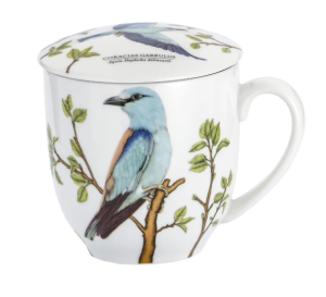 Kubek z zaparzaczem Porcelanowy zestaw do herbaty 380 ml ptak Kraska