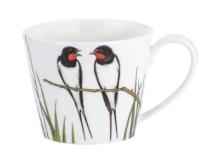 Kubek porcelanowy z ptakiem ptaki elegancja kawa herbata 400ml Dymówka 