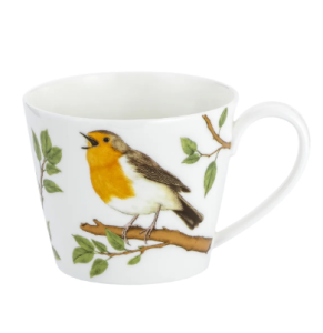 Kubek porcelanowy z ptakiem ptaki elegancja kawa herbata 400ml Rudzik 