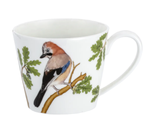 Kubek porcelanowy z ptakiem ptaki elegancja kawa herbata 400ml Sójka
