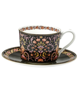 Filiżanka 225 ml + spodek z porcelany bone china elegancja orientalny wzór