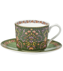 Filiżanka 225 ml + spodek z porcelany bone china elegancja orientalny wzór