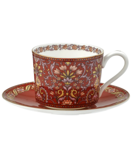 Filiżanka 225 ml + spodek z porcelany bone china elegancja orientalny wzór