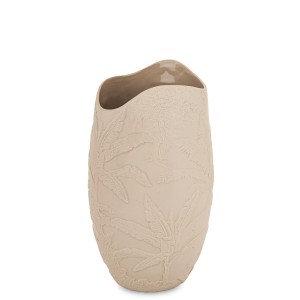 Elegancki Wazon Flakon Porcelanowy Beżowy 26 cm Styl Naturalny Dekoracja