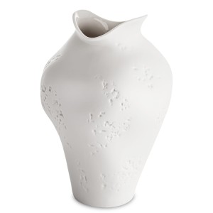Elegancki biały wazon flakon porcelanowy zdobiony wysoki 30 cm dekoracja