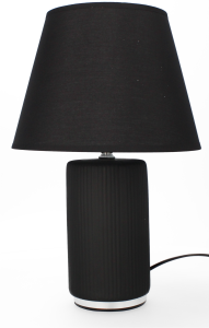 Lampa stołowa dekoracja glamour ceramiczna z kloszem lampka nocna czarna