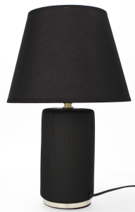 Lampa stołowa dekoracja glamour ceramiczna z kloszem lampka nocna czarna
