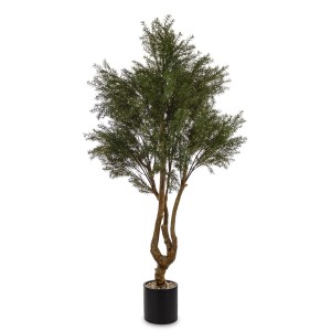 Sztuczne zielone drzewko Cedrowe elegancka dekoracja premium czarna donica