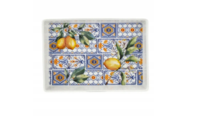Półmisek porcelanowy 18,2×12 cm do serwowania przekąsek motyw cytryn