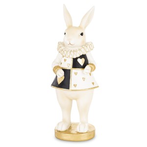 Królik wielkanocna figura figurka Pierrot dekoracyjna w stylu vintage złote