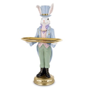 Figurka Królik Dekoracja Zając Wielkanocna Styl Retro Króliczek taca 59,5cm
