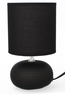 Lampa stołowa dekoracja glamour ceramiczna z kloszem lampka nocna czarna