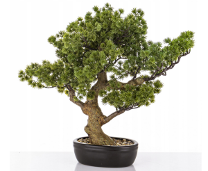 Drzewko Bonsai roślina zielona dekoracja w czarnej doniczce sztuczny kwiat