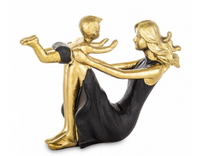 Figurka Rodzina Matka Dziecko Mama z synem Dekoracja czarno-złota figura