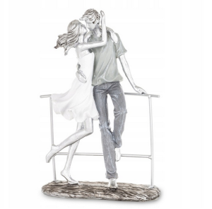 Figurka Para Ona On Kobieta Mężczyzna Miłość zbliżenie Figura Srebrna