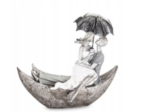 Figurka Para Ona On Kobieta Mężczyzna Miłość na łódce pod parasolem love