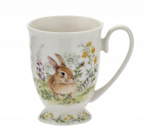 Kubek Porcelanowy Elegancki Zając Zajączek Wielkanocny pastelowy kolorowy