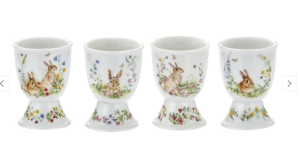 4 x Jajecznik Porcelanowy Kpl Jajeczników Podstawka Na Jajko zając pastele