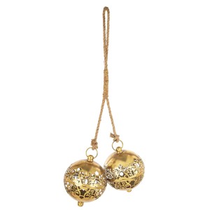 Dzwonki wietrzne ogrodowe do ogrodu metalowe wiszące złote dekoracja kule