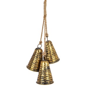 Dzwonki wietrzne ogrodowe do ogrodu metalowe wiszące złote dekoracja 