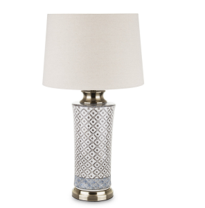 Klasyczna Lampa duża stołowa z abażurem ceramiczna dekoracyjna lampka nocna