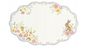 Patera porcelanowa wielkanocna z królikiem i kwiatami – 32x21cm paterka