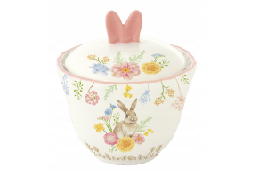 Cukiernica porcelanowa 180ml Easy Life królik kwiaty porcelana wielkanocna