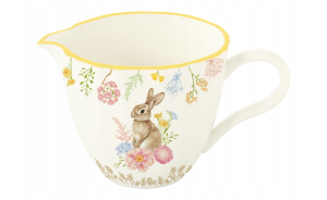 Mlecznik porcelanowy 180 ml Easy Life królik i kwiaty porcelana wielkanocna