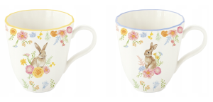 Zestaw 2 kubków porcelanowych 320ml Easy Life królik kwiaty Wielkanoc Kubek