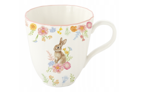 Kubek porcelanowy 320 ml Easy Life królik kwiaty Porcelana wielkanocna