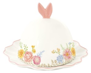 Maselniczka wielkanocna pastelowa na masło wiosenna porcelana wielkanoc