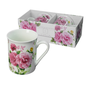 Zestaw Kubków Kpl 2 szt Kubki dla Dwojga kubek kwiaty kubeczek na prezent