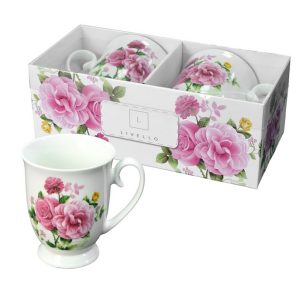 Zestaw Kubków Kpl 2 szt Kubki dla Dwojga kubek kwiaty kubeczek na prezent