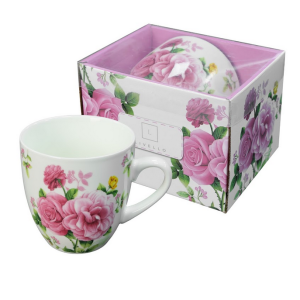 Kubek Porcelanowy Elegancki Wiosenny Kwiaty 1000 ml Mega Kubeczek