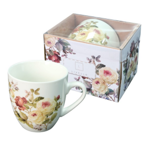 Kubek Porcelanowy Elegancki Wiosenny Kwiaty 1000 ml Mega Kubeczek