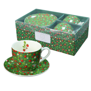 Komplet Filiżanek 2+2 Livello owoce filiżanki zdobione filiżanka porcelana