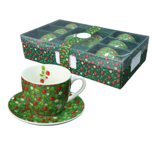 Komplet Filiżanek 6+6 Livello owoce filiżanki zdobione filiżanka porcelana