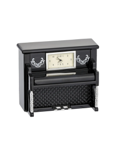 Pianino z zegarkiem czarny zegar dekoracja stylowa retro 
