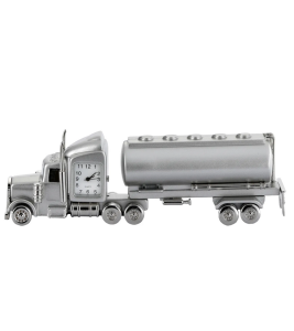 Ciężarówka z zegarkiem metalowa srebrna auto samochód retro zegar retro