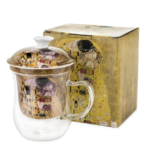 Kubek z zaparzaczem „Pocałunek” Gustava Klimta Porcelanowy 450 ml