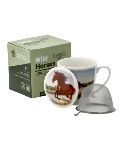 Kubek z Zaparzaczem Porcelanowy 480 ml „Wild Horse” Koń Konik Kubeczek
