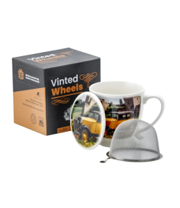 Kubek z Zaparzaczem Porcelanowy sitko 480 ml „Vinted Wheels” samochód auto